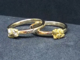 custom pinky rings with gold nuggets